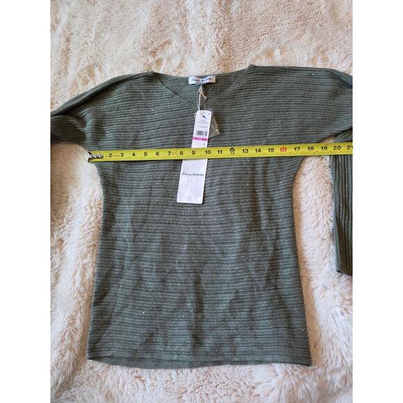 Tommy Bahama Green Jewel Bay Sequin V-neck sweater size XXS NWT - Picture 7 of 8